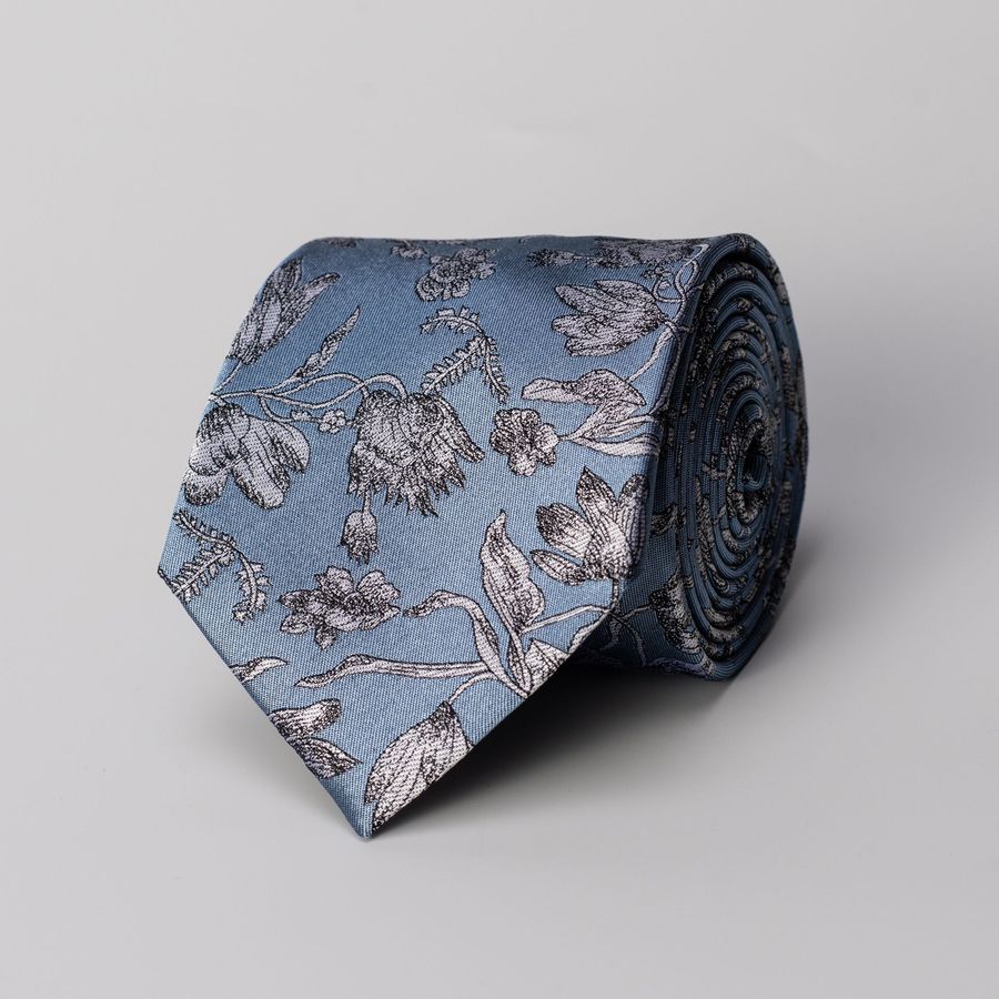 Light Blue Floral Silk Tie Tailor Store®